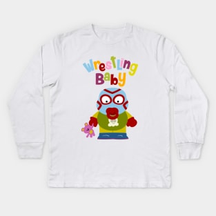 Wrestling Baby Kids Long Sleeve T-Shirt